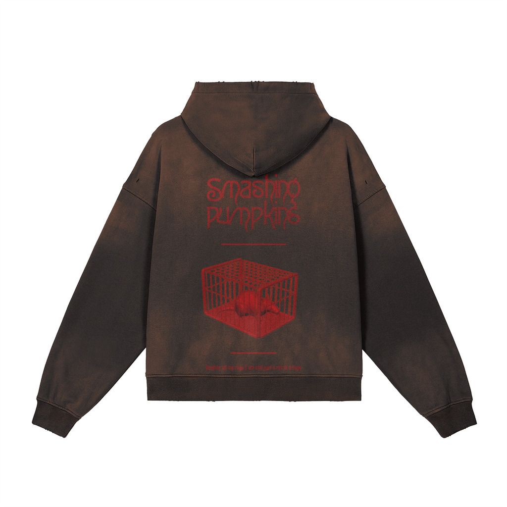 Marrone profondo con sfumature beige consumate sui bordi.