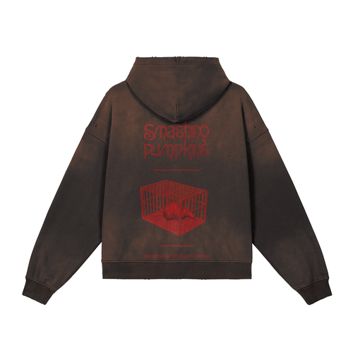 Marrone profondo con sfumature beige consumate sui bordi.